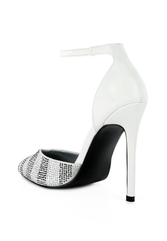 Nobles High Heeled Patent Diamante Sandals