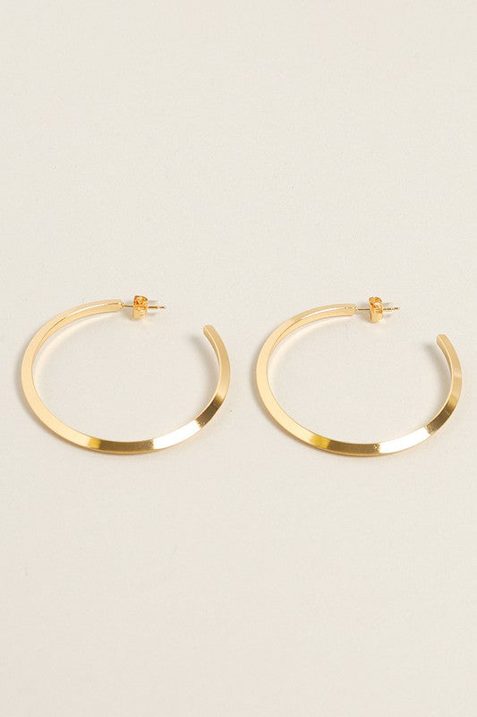 Gold Dipped Post Hoop Earrings