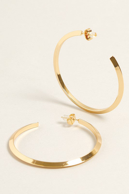 Gold Dipped Post Hoop Earrings