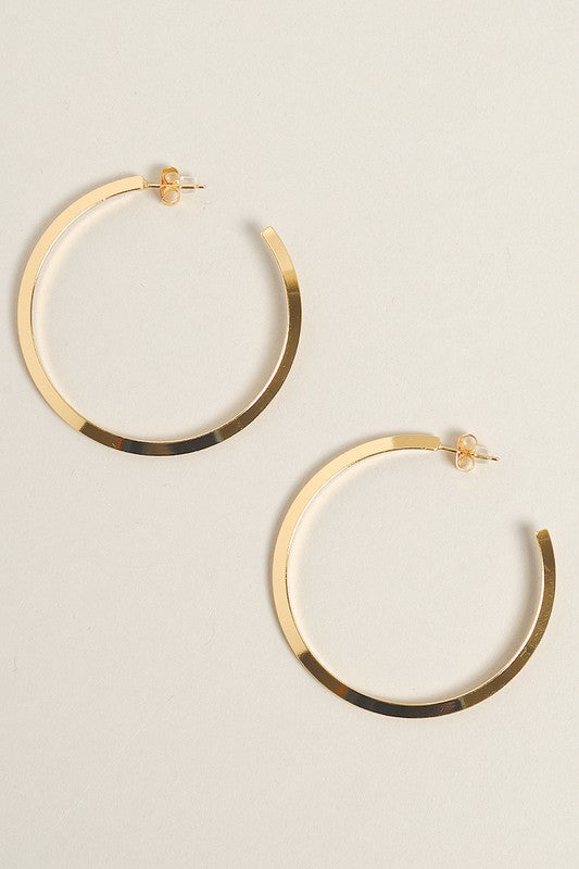 Gold Dipped Post Hoop Earrings