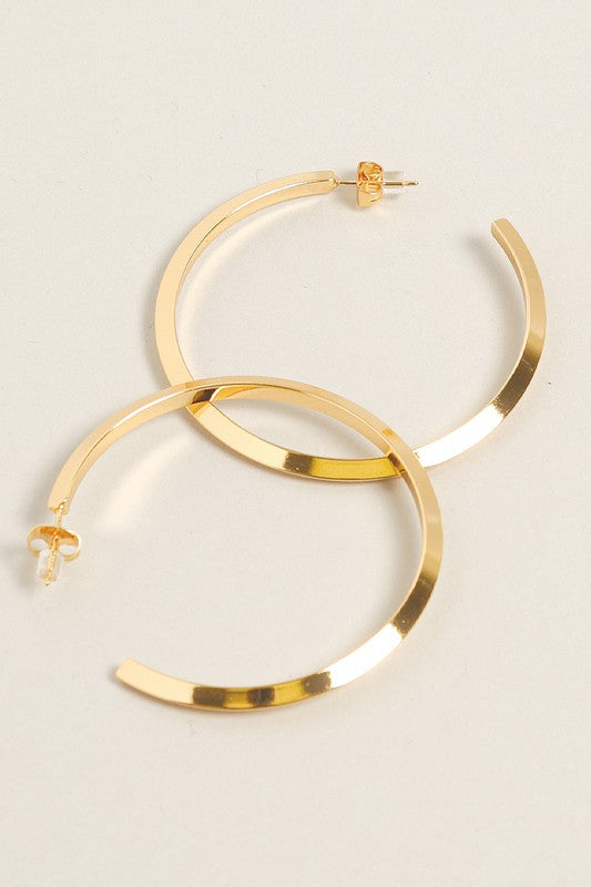 Gold Dipped Post Hoop Earrings