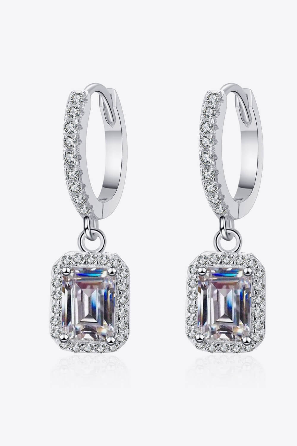 Moissanite Square-drop Earrings