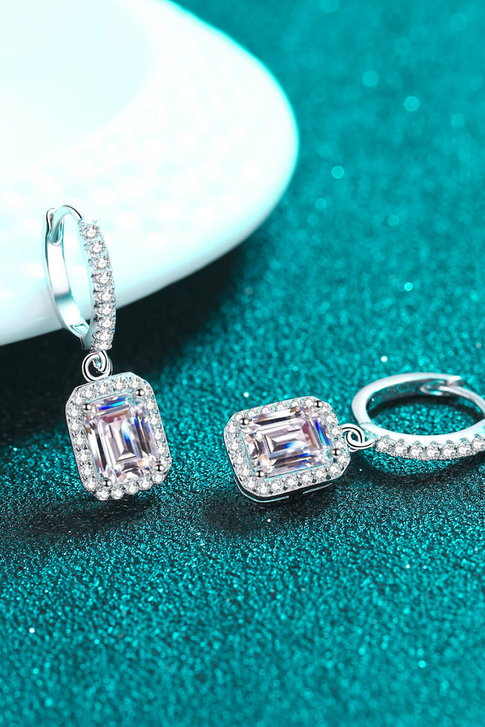 Moissanite Square-drop Earrings