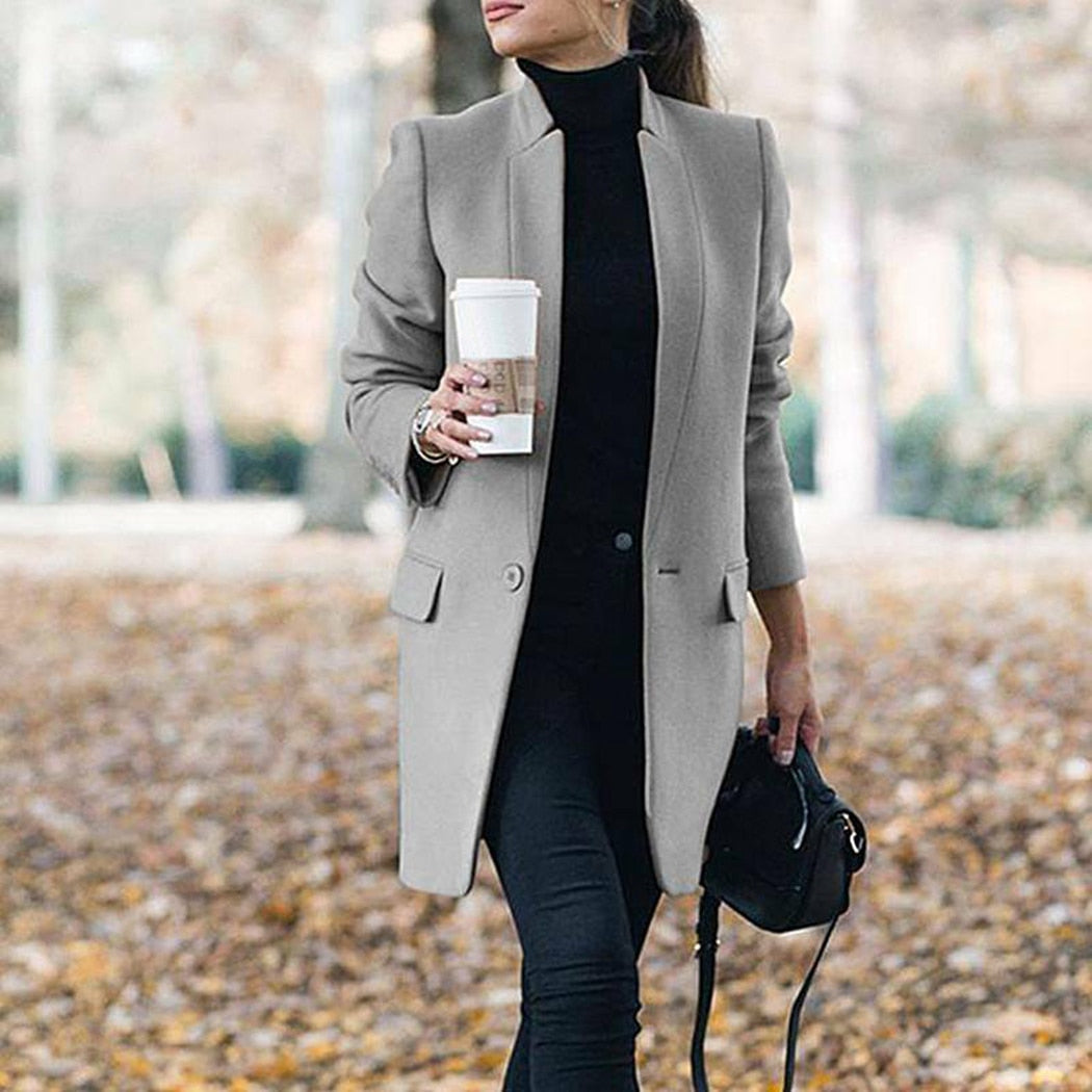 Solid Slim Trench Coat