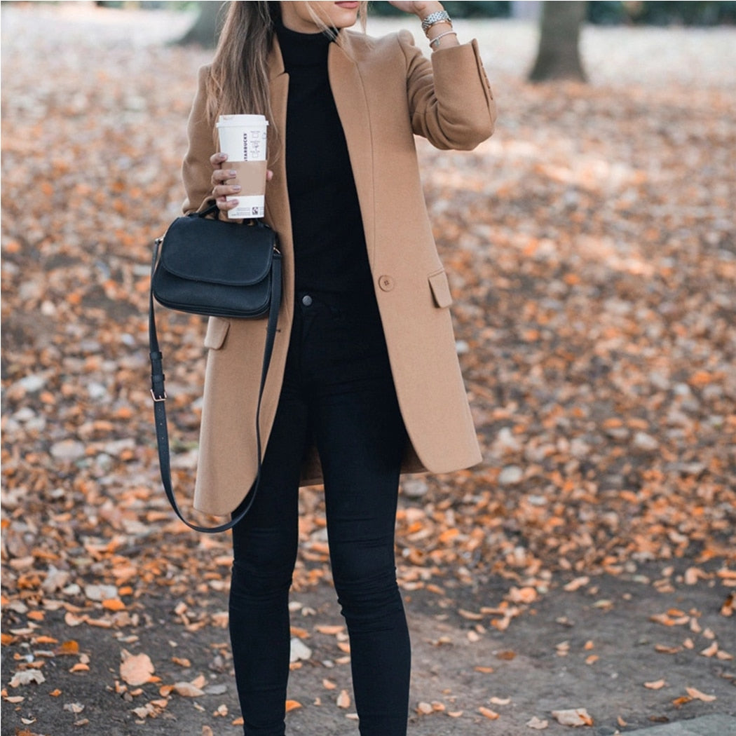 Solid Slim Trench Coat