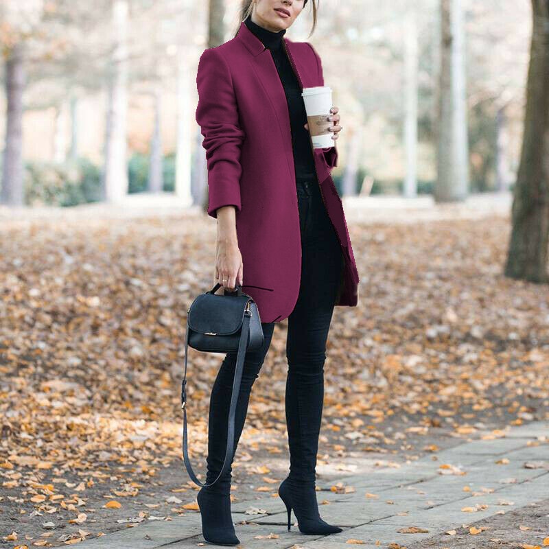 Solid Slim Trench Coat