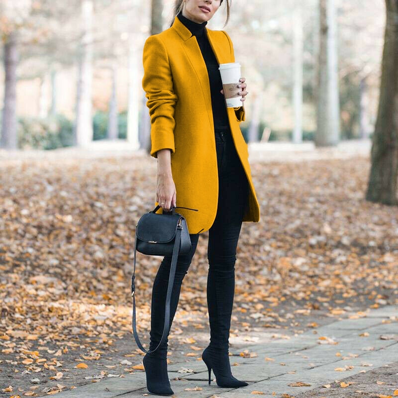 Solid Slim Trench Coat