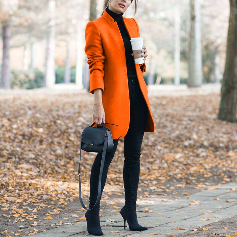 Solid Slim Trench Coat