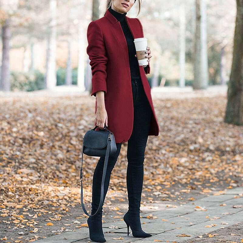 Solid Slim Trench Coat